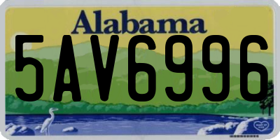 AL license plate 5AV6996