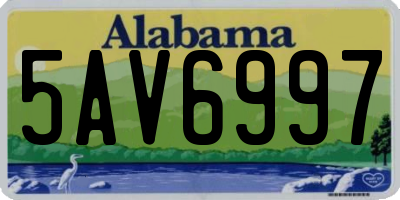 AL license plate 5AV6997