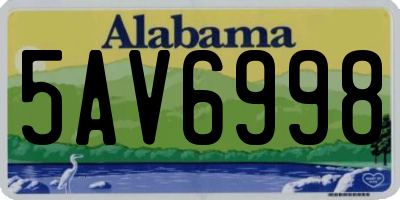 AL license plate 5AV6998