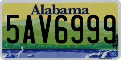 AL license plate 5AV6999