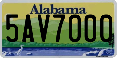 AL license plate 5AV7000