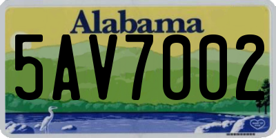 AL license plate 5AV7002