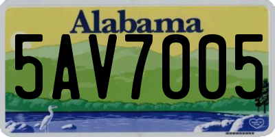 AL license plate 5AV7005