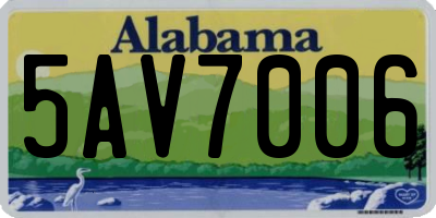AL license plate 5AV7006