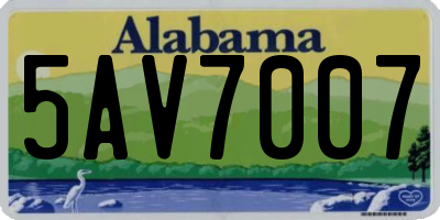 AL license plate 5AV7007