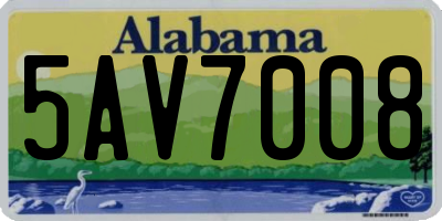 AL license plate 5AV7008