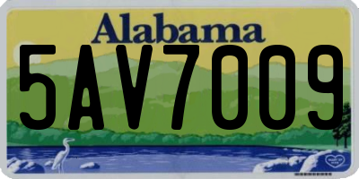 AL license plate 5AV7009