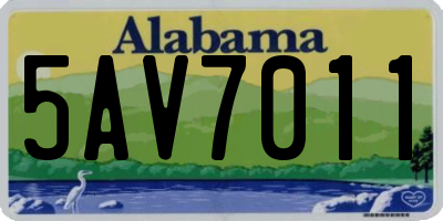 AL license plate 5AV7011
