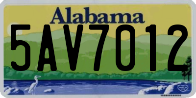 AL license plate 5AV7012