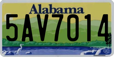 AL license plate 5AV7014