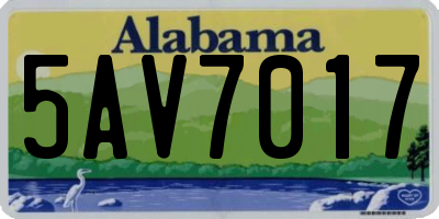 AL license plate 5AV7017