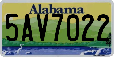 AL license plate 5AV7022