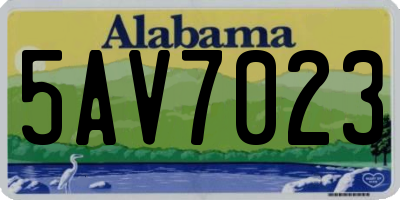 AL license plate 5AV7023