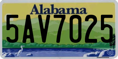 AL license plate 5AV7025