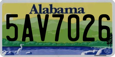 AL license plate 5AV7026