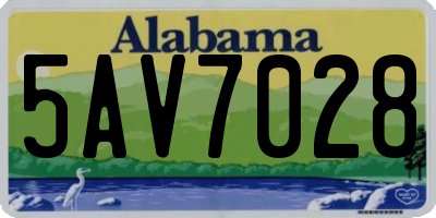AL license plate 5AV7028