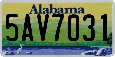 AL license plate 5AV7031