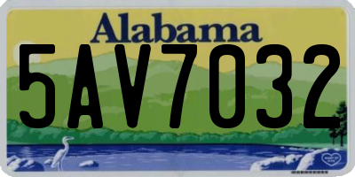 AL license plate 5AV7032