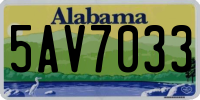AL license plate 5AV7033