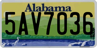 AL license plate 5AV7036