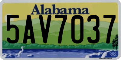 AL license plate 5AV7037