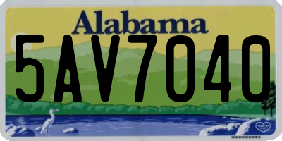 AL license plate 5AV7040
