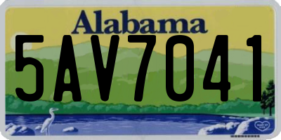 AL license plate 5AV7041