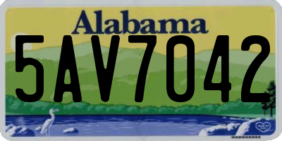 AL license plate 5AV7042