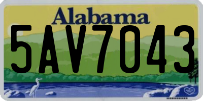 AL license plate 5AV7043