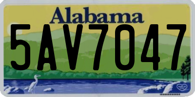 AL license plate 5AV7047