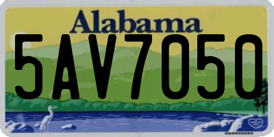 AL license plate 5AV7050