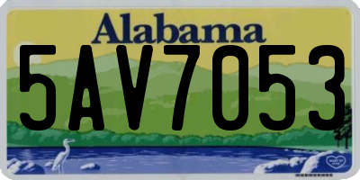 AL license plate 5AV7053