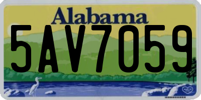 AL license plate 5AV7059