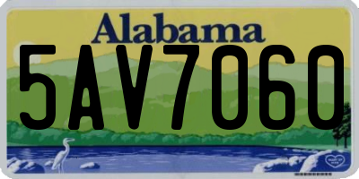 AL license plate 5AV7060