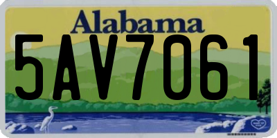 AL license plate 5AV7061