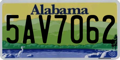 AL license plate 5AV7062