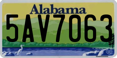 AL license plate 5AV7063