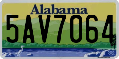 AL license plate 5AV7064