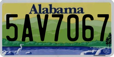 AL license plate 5AV7067