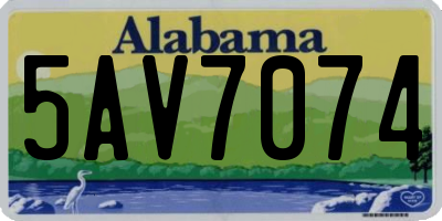 AL license plate 5AV7074