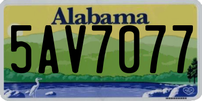 AL license plate 5AV7077