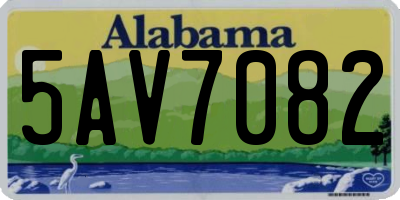 AL license plate 5AV7082