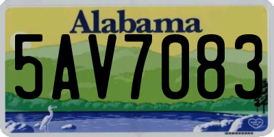 AL license plate 5AV7083