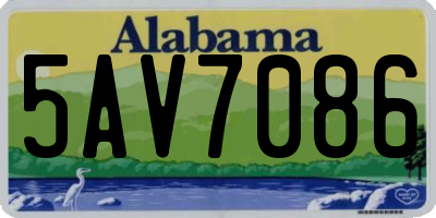 AL license plate 5AV7086