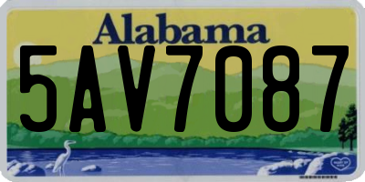 AL license plate 5AV7087