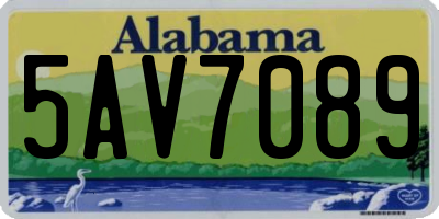 AL license plate 5AV7089