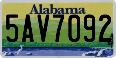 AL license plate 5AV7092