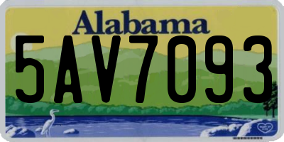 AL license plate 5AV7093