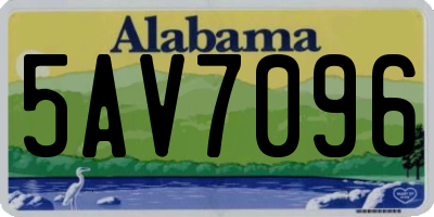 AL license plate 5AV7096