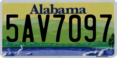 AL license plate 5AV7097